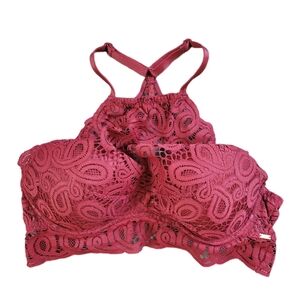 Victoria's Secret Pink Bralette Red Medium T-back High Neck
